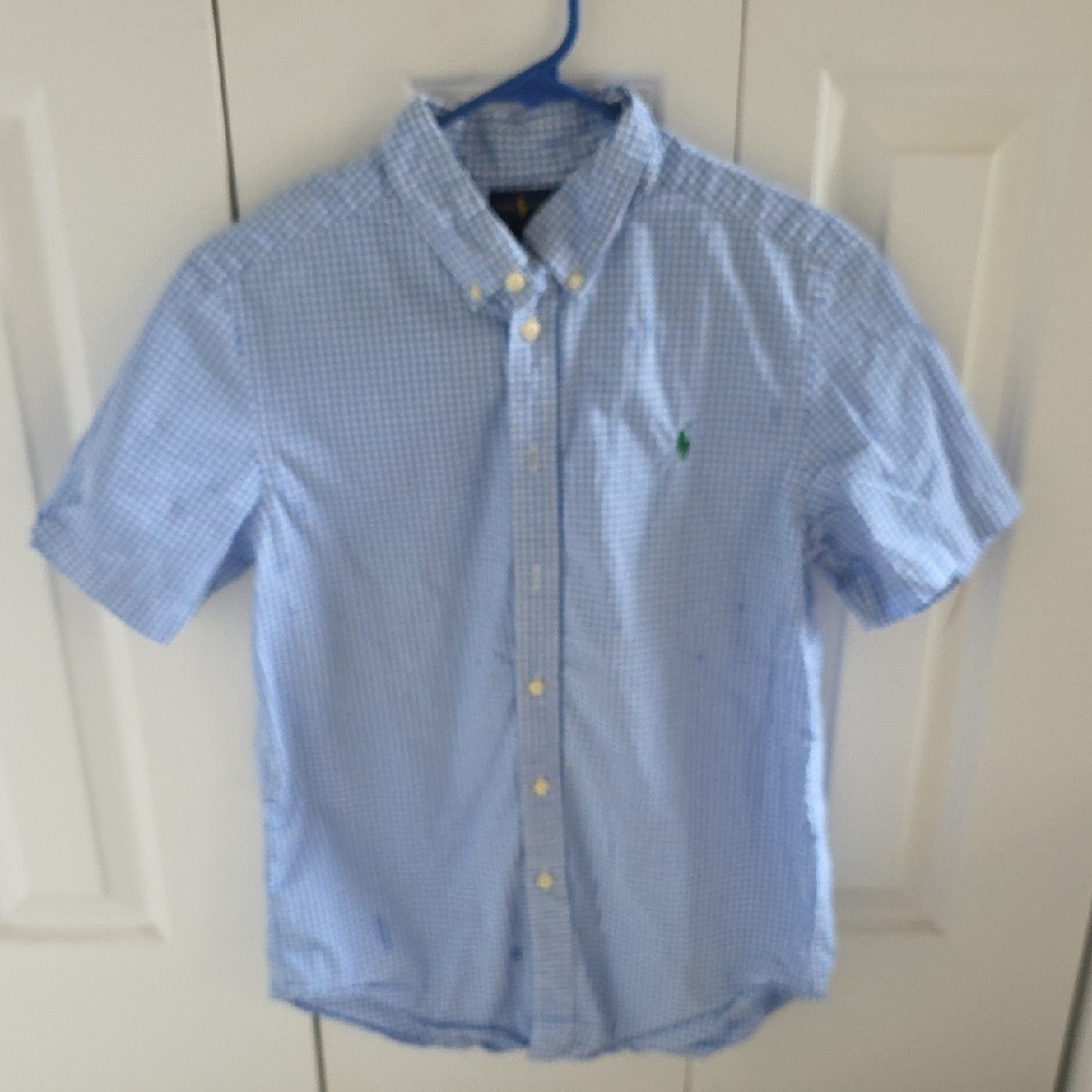 Ralph Lauren Blue and White Checkered Shirt
